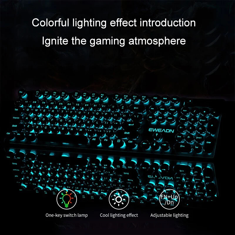Retro Punk Mechanical Feel Key - Gaming Keyboard Nearby ulasan dan harga