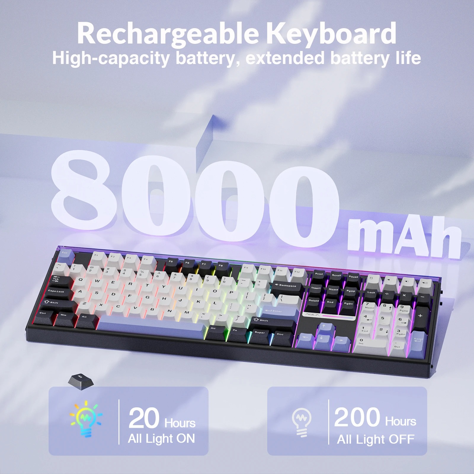 AULA H108 Tri‑Mode Mechanical  - Gaming Keyboard Hot Swappable ulasan dan harga