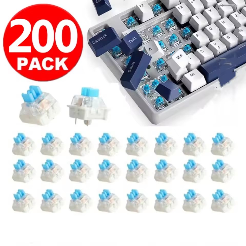10/30Pcs 3Pin Replacement Mech - Keyboard Gaming Blue Switch ulasan dan harga