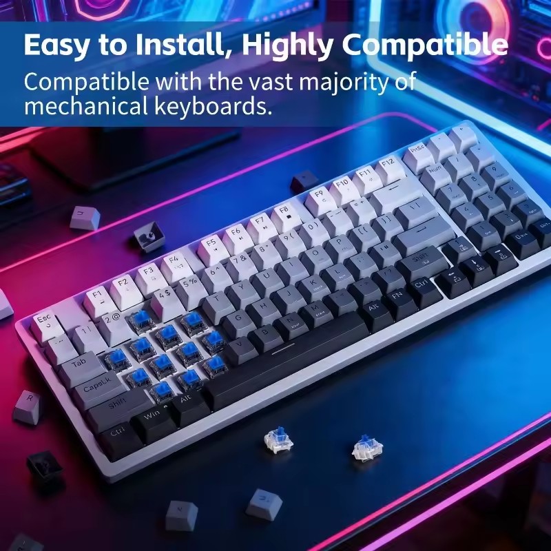 10/30Pcs 3Pin Replacement Mech - Keyboard Gaming Blue Switch ulasan dan harga